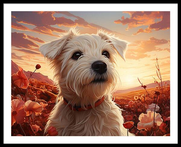 Floral Furry Friend - Framed Print