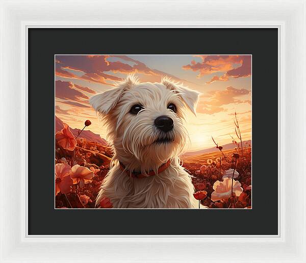 Floral Furry Friend - Framed Print