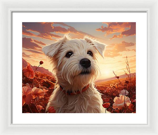 Floral Furry Friend - Framed Print