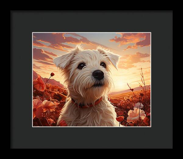 Floral Furry Friend - Framed Print