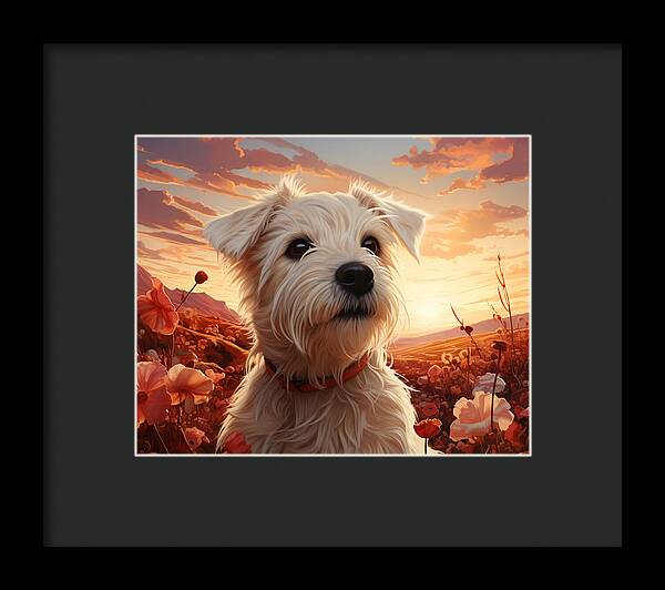 Floral Furry Friend - Framed Print