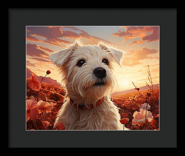 Floral Furry Friend - Framed Print