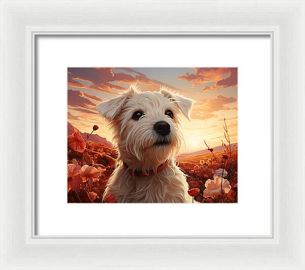 Floral Furry Friend - Framed Print