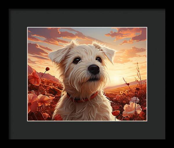 Floral Furry Friend - Framed Print