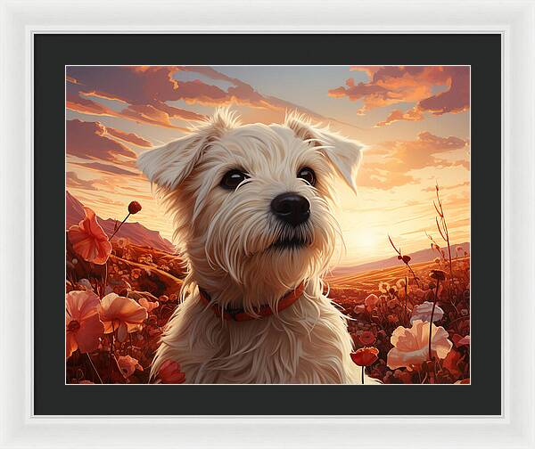 Floral Furry Friend - Framed Print