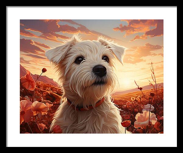 Floral Furry Friend - Framed Print