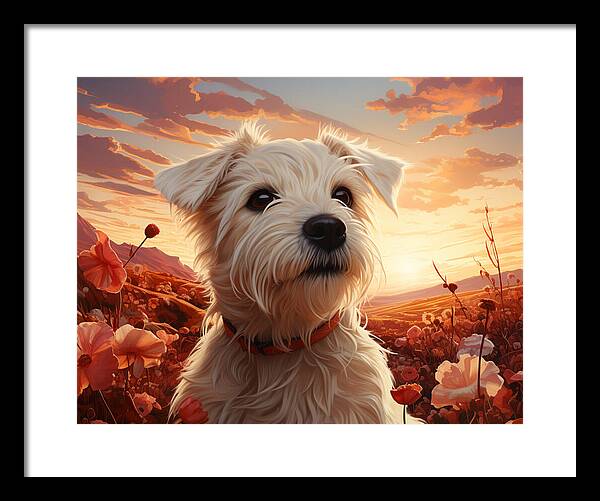 Floral Furry Friend - Framed Print