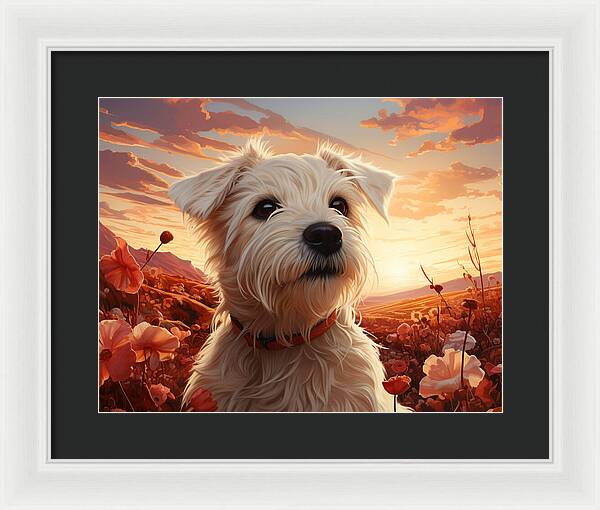 Floral Furry Friend - Framed Print