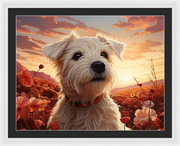 Floral Furry Friend - Framed Print