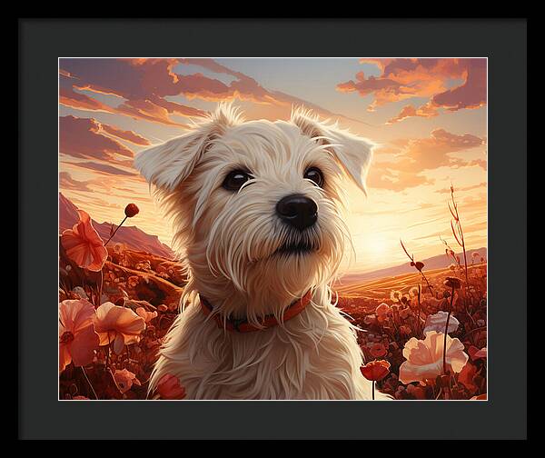 Floral Furry Friend - Framed Print