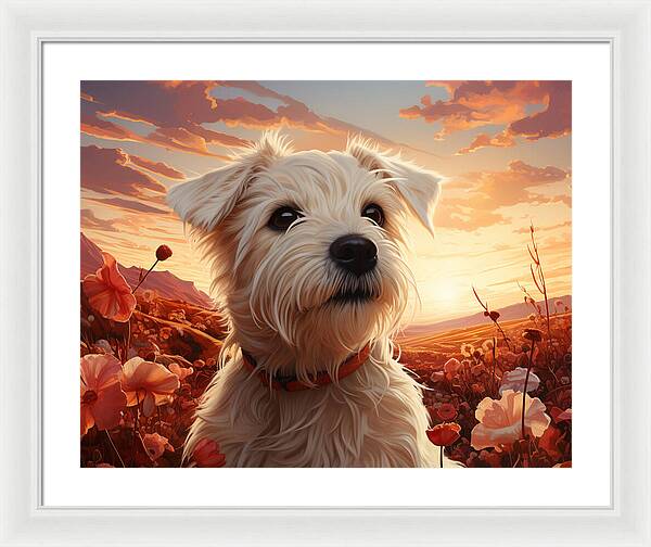 Floral Furry Friend - Framed Print