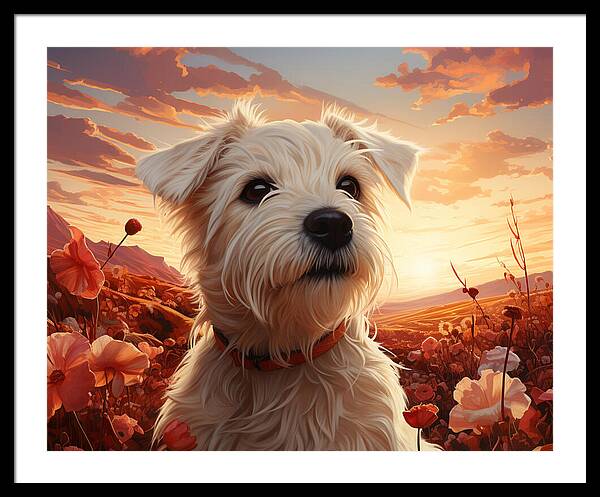 Floral Furry Friend - Framed Print