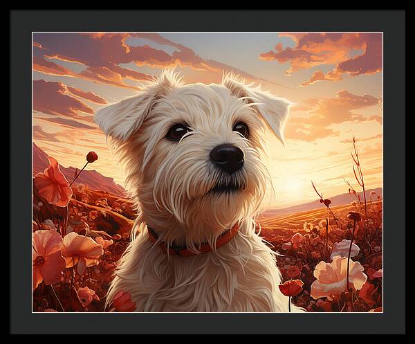 Floral Furry Friend - Framed Print