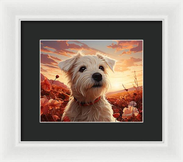 Floral Furry Friend - Framed Print