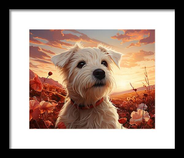 Floral Furry Friend - Framed Print