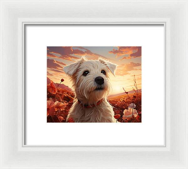 Floral Furry Friend - Framed Print