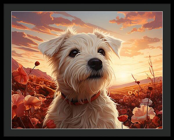 Floral Furry Friend - Framed Print