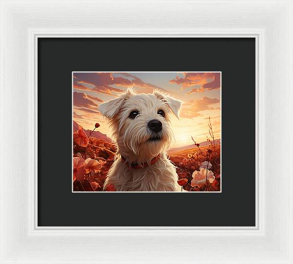 Floral Furry Friend - Framed Print