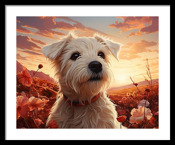 Floral Furry Friend - Framed Print