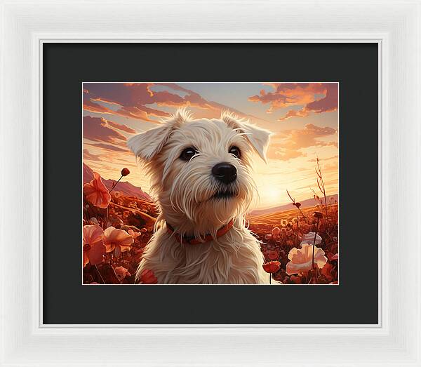 Floral Furry Friend - Framed Print