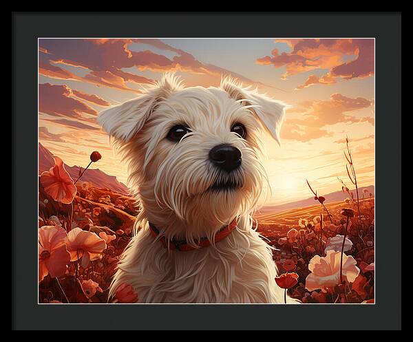 Floral Furry Friend - Framed Print