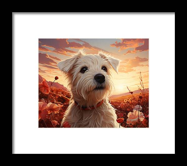 Floral Furry Friend - Framed Print