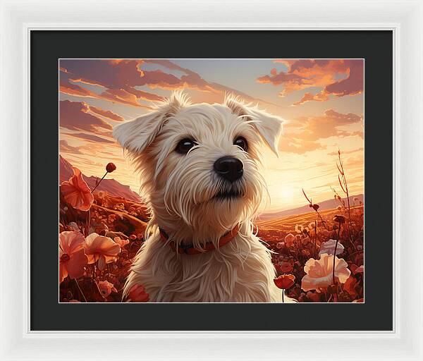 Floral Furry Friend - Framed Print