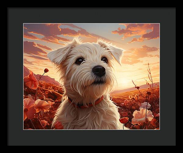 Floral Furry Friend - Framed Print