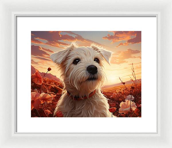 Floral Furry Friend - Framed Print