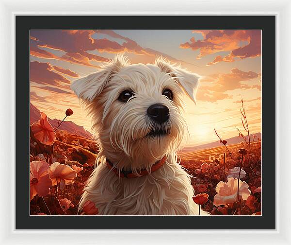 Floral Furry Friend - Framed Print