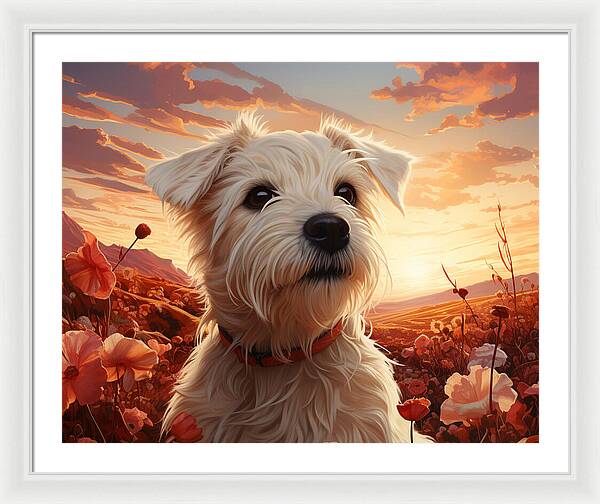 Floral Furry Friend - Framed Print