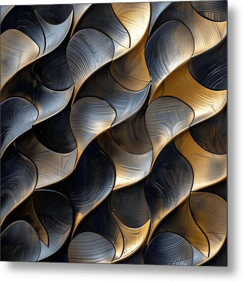 Gilded Waves - Metal Print