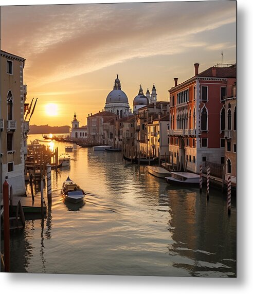 Golden Canals - Metal Print