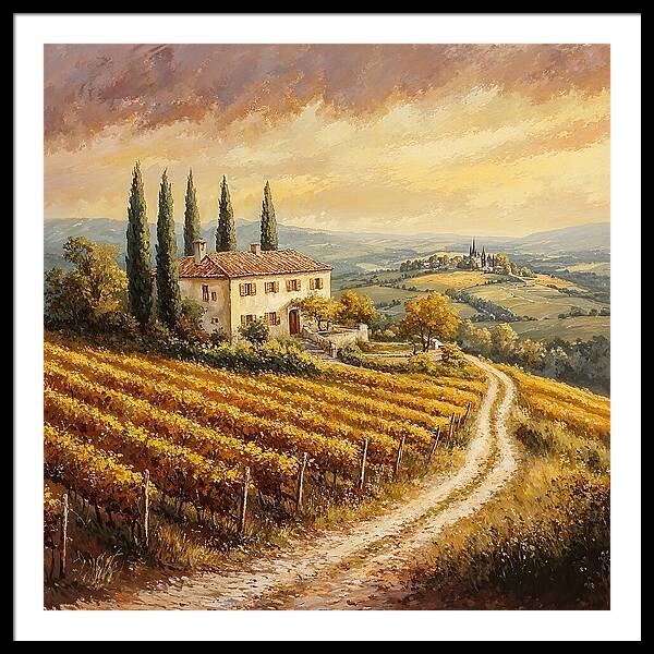 Golden Fields of Tuscany - Framed Print