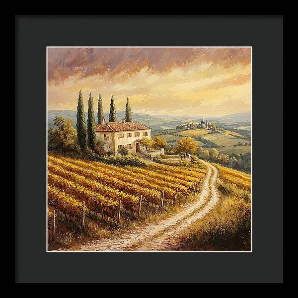 Golden Fields of Tuscany - Framed Print