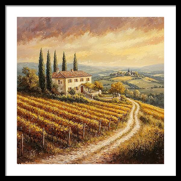 Golden Fields of Tuscany - Framed Print
