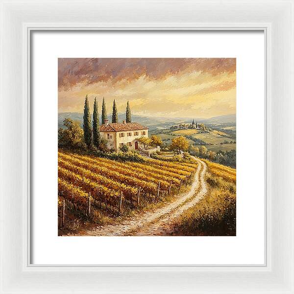 Golden Fields of Tuscany - Framed Print