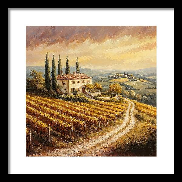 Golden Fields of Tuscany - Framed Print