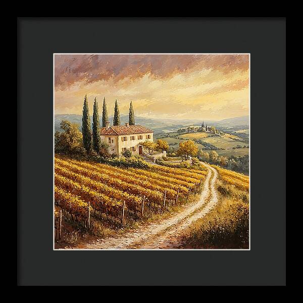 Golden Fields of Tuscany - Framed Print