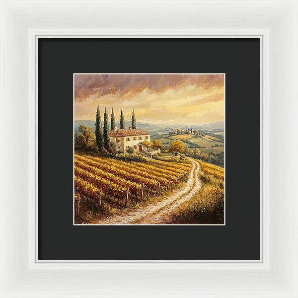 Golden Fields of Tuscany - Framed Print