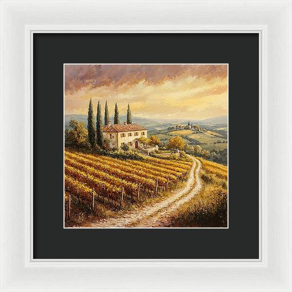 Golden Fields of Tuscany - Framed Print