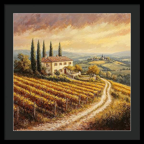 Golden Fields of Tuscany - Framed Print