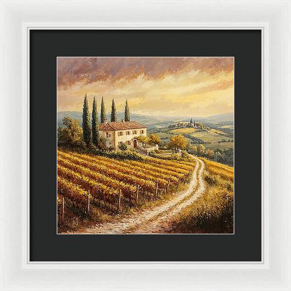 Golden Fields of Tuscany - Framed Print