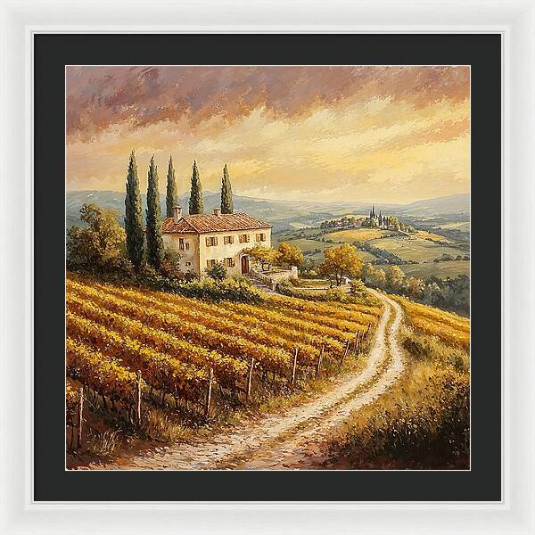 Golden Fields of Tuscany - Framed Print