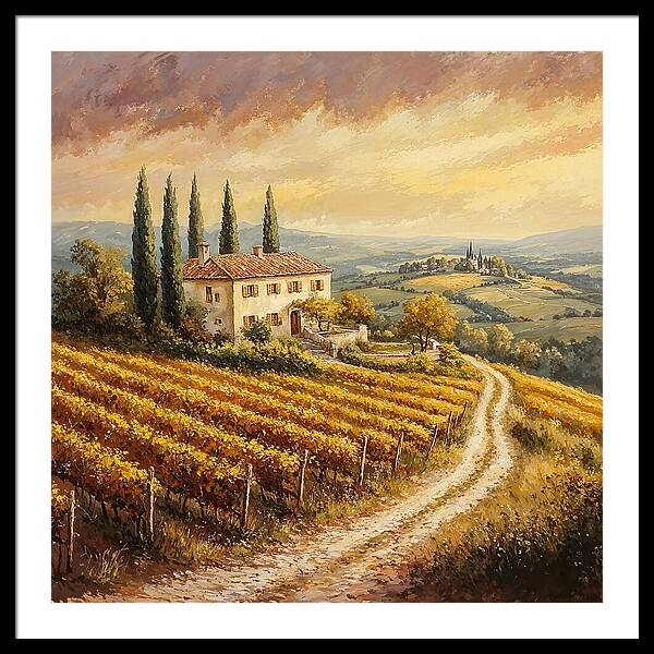 Golden Fields of Tuscany - Framed Print