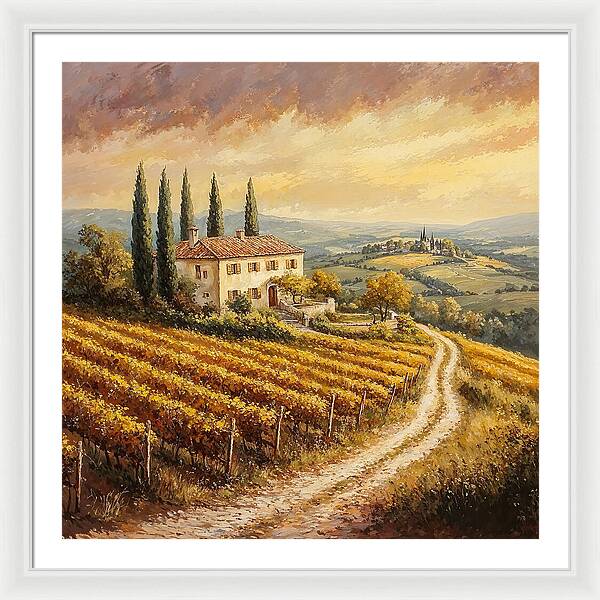 Golden Fields of Tuscany - Framed Print