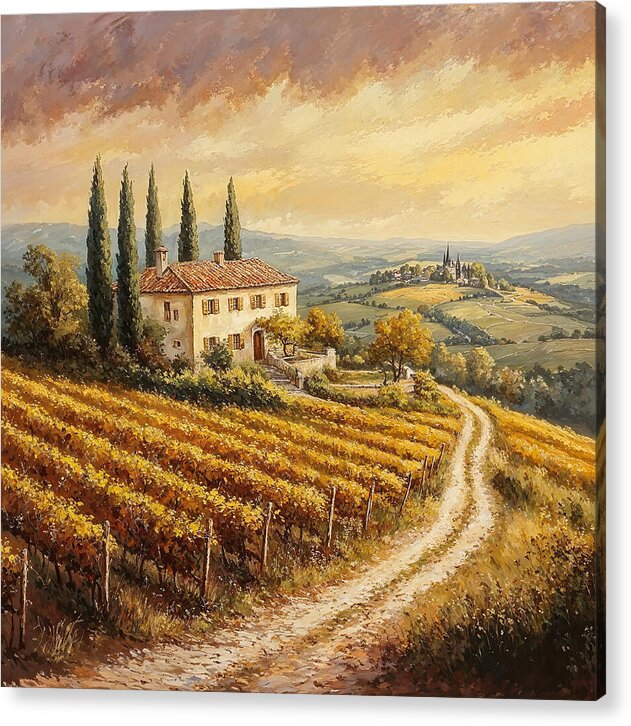 Golden Fields of Tuscany - Acrylic Print