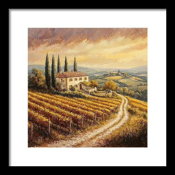 Golden Fields of Tuscany - Framed Print