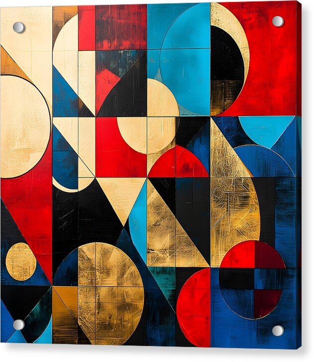 Golden Geometry - Acrylic Print