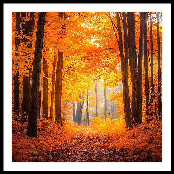 Golden Pathway - Framed Print